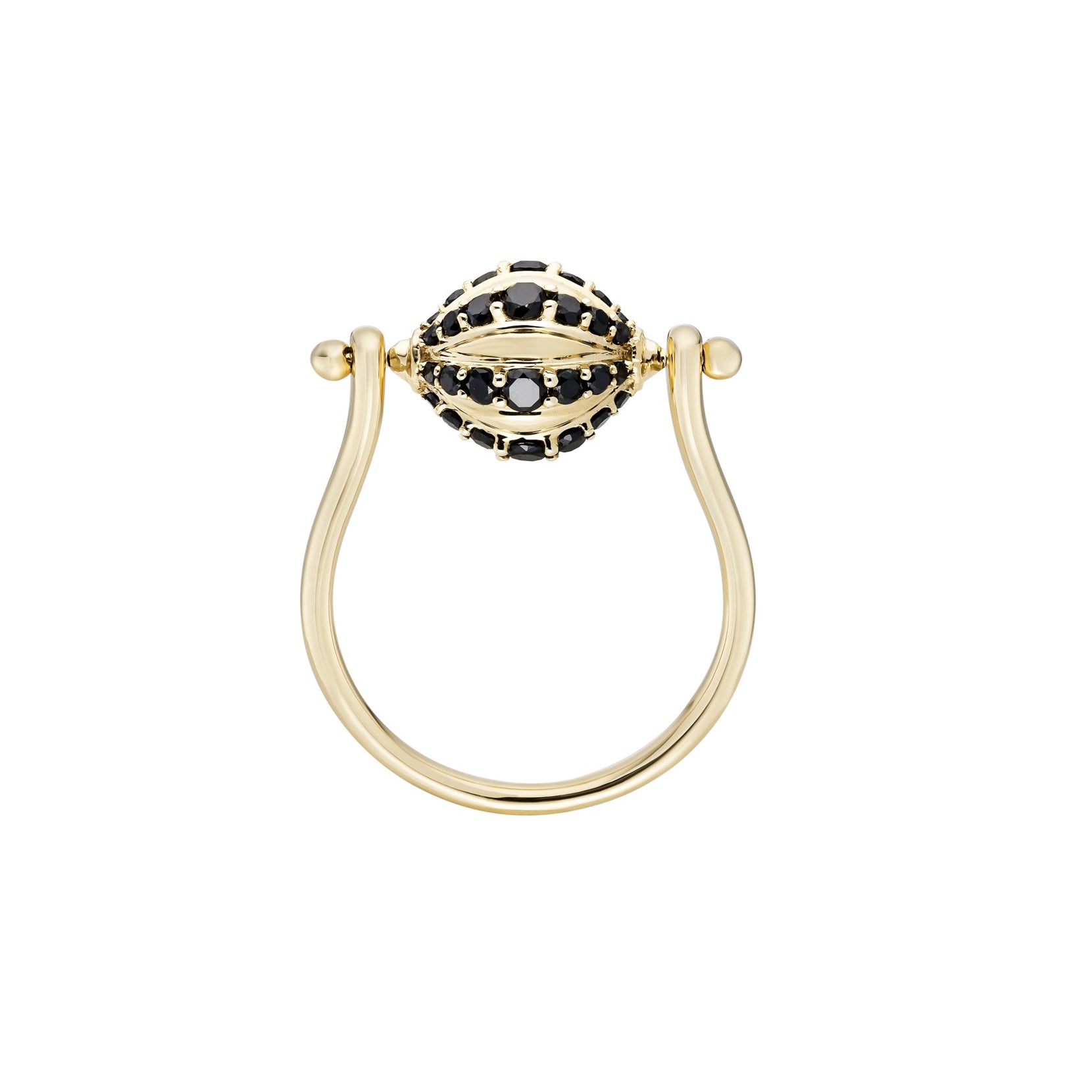 Mudra Dome Black Diamond Spinner Ring