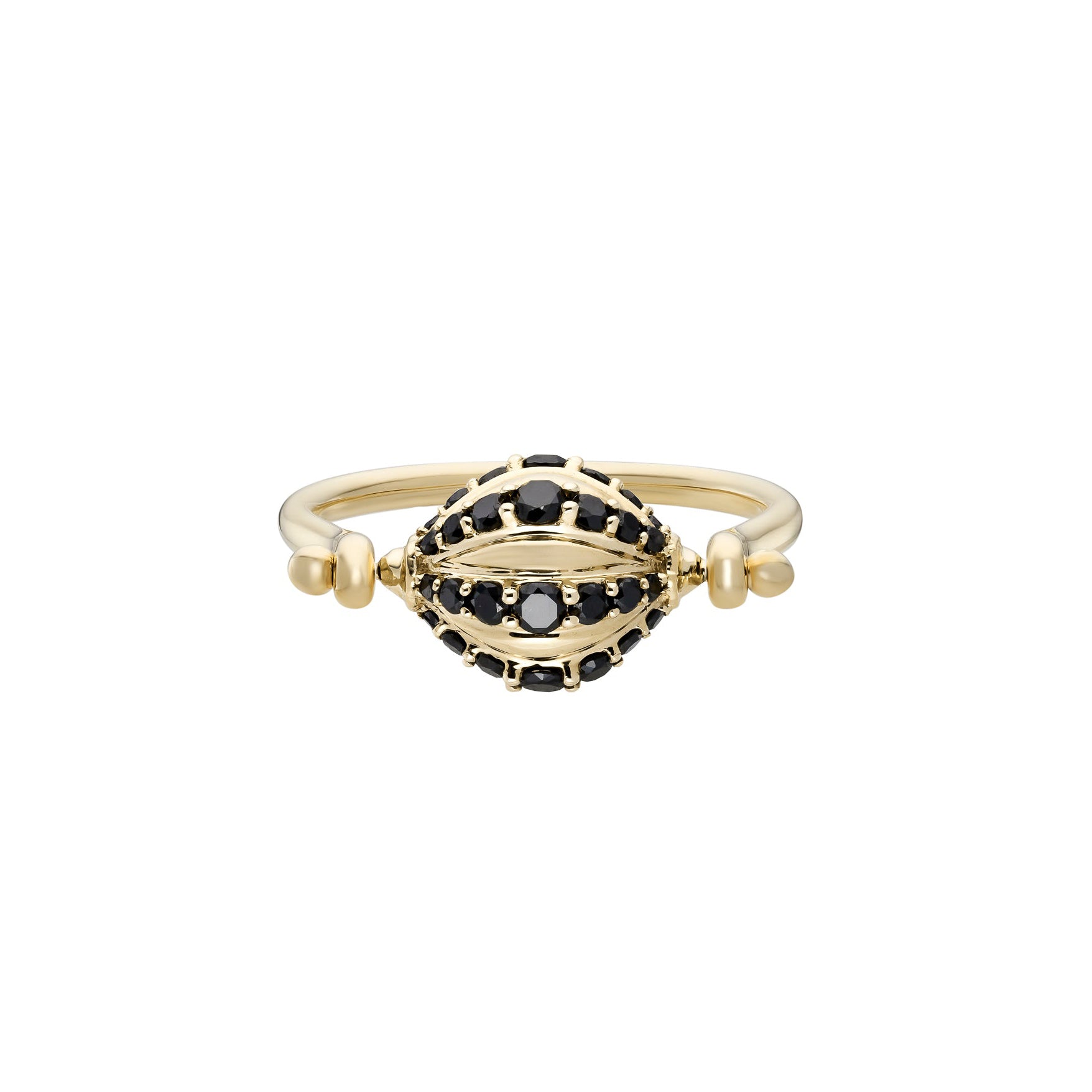 Mudra Dome Black Diamond Spinner Ring