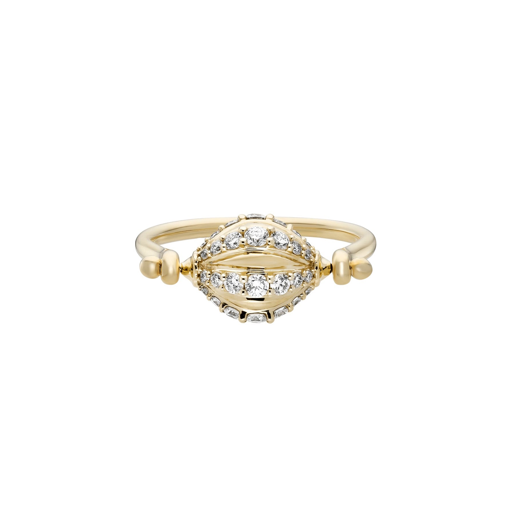 Mudra Dome White Diamond Spinner Ring