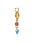 metier by tomfoolery: citrine pink tourmaline & turquoise claw droplet plaque
