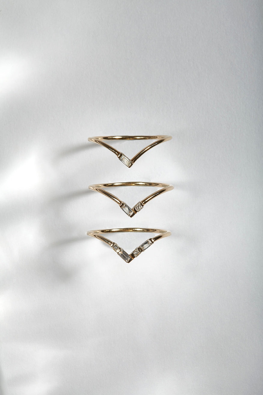 Baguette Diamond Stacking Rings