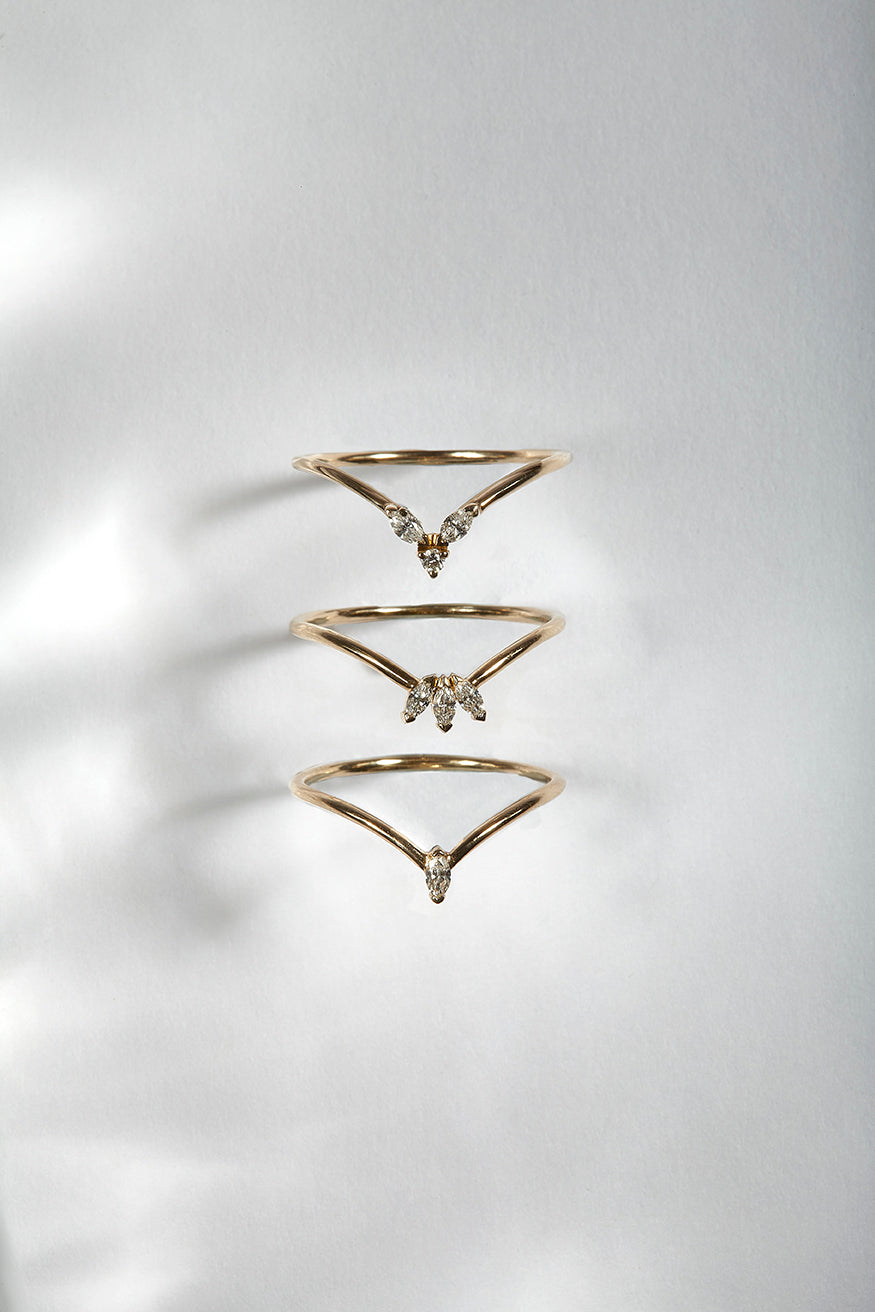 Marquise Diamond Stacking Rings