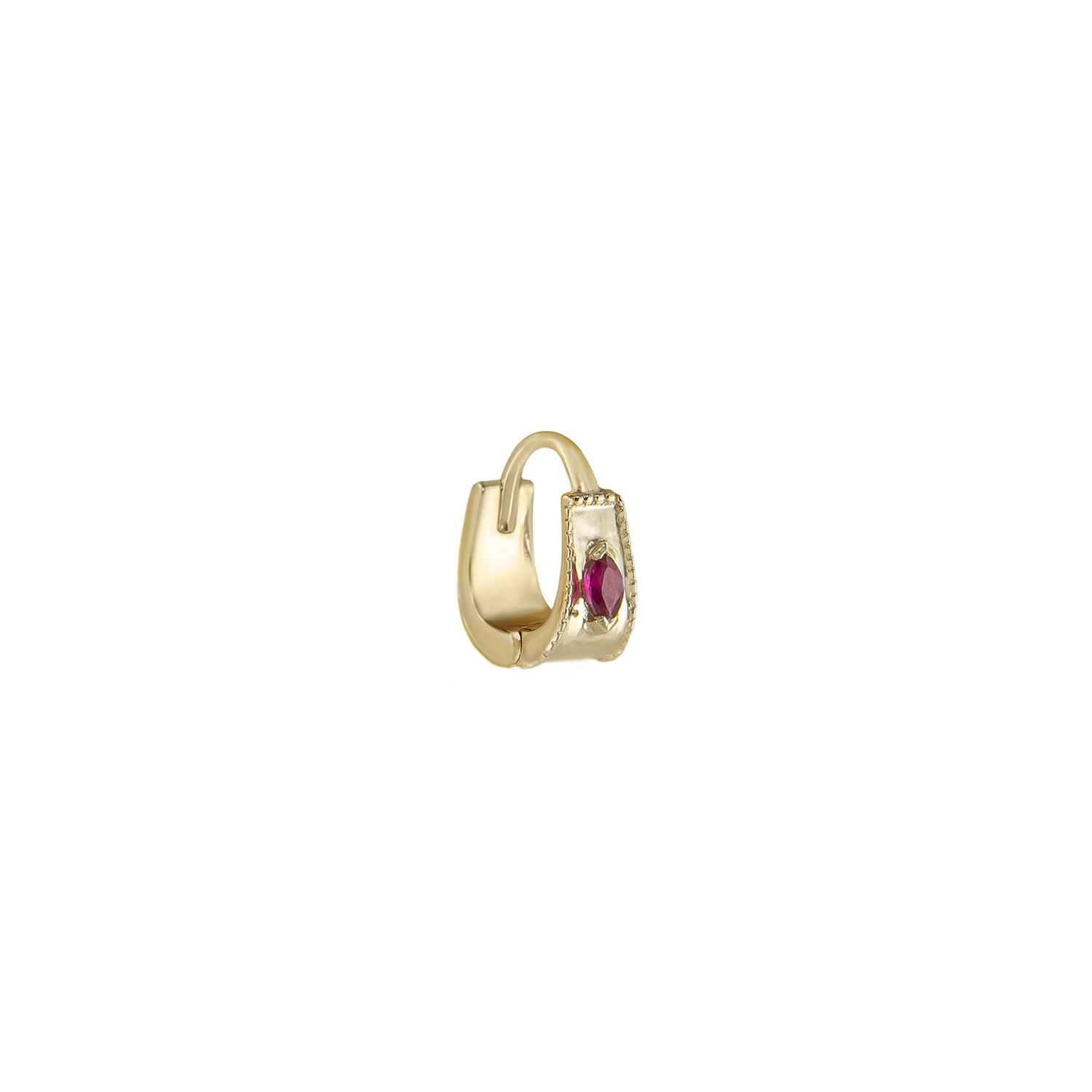Dala Milgrain Gemstone Huggie