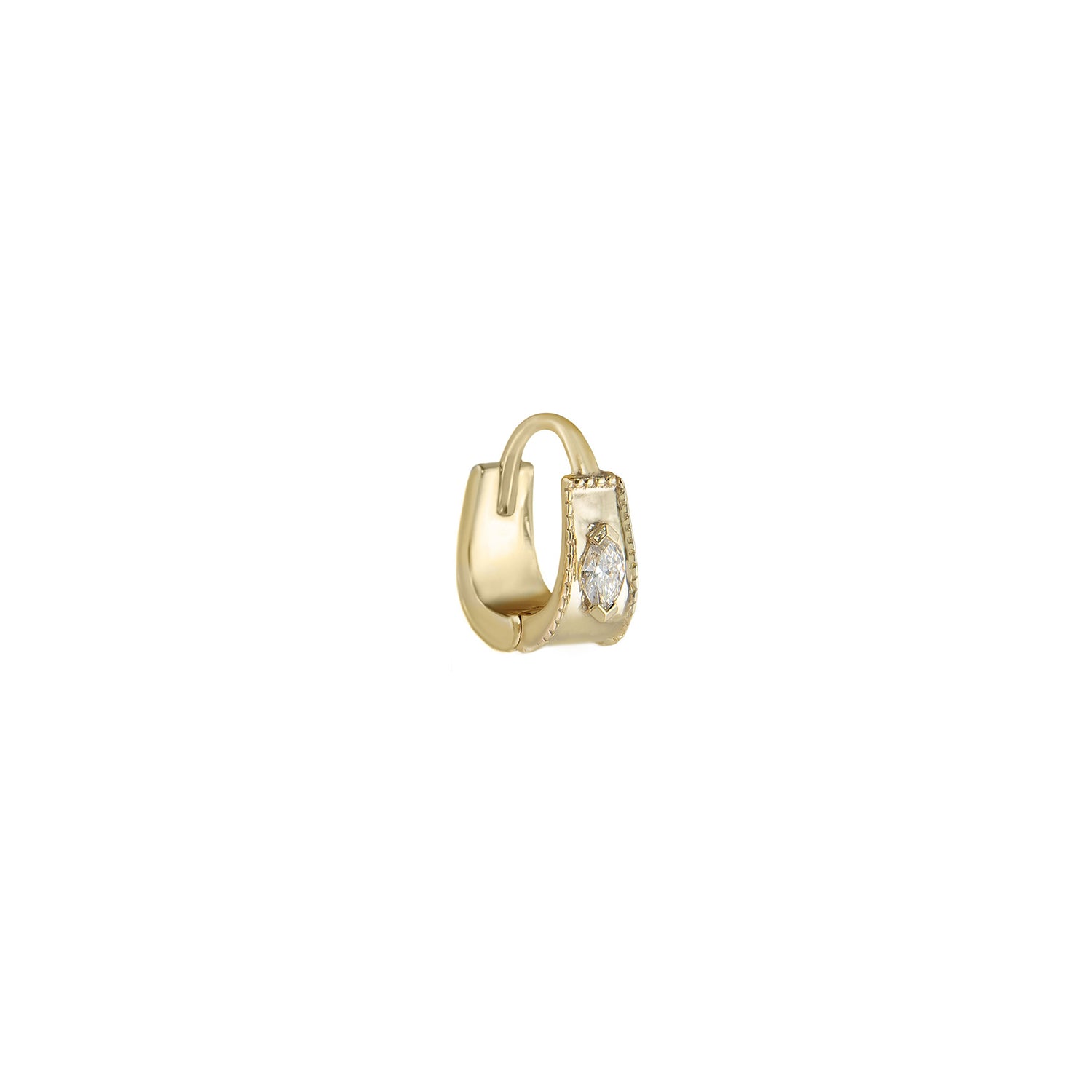 Dala Milgrain Gemstone Huggie