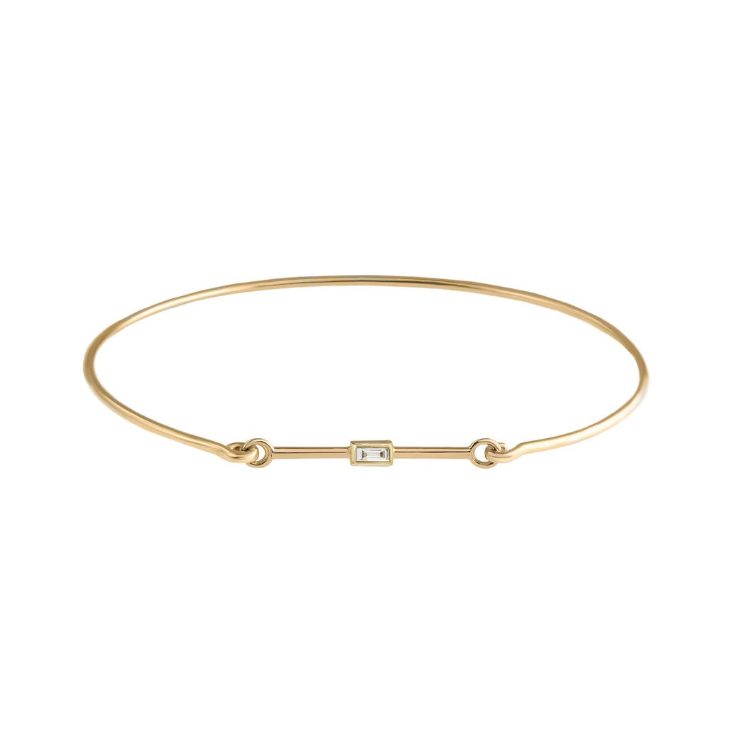 White Diamond Baguette Cuff