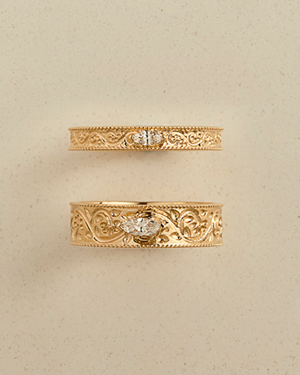Dala Narrow Diamond Engraved Band group shot