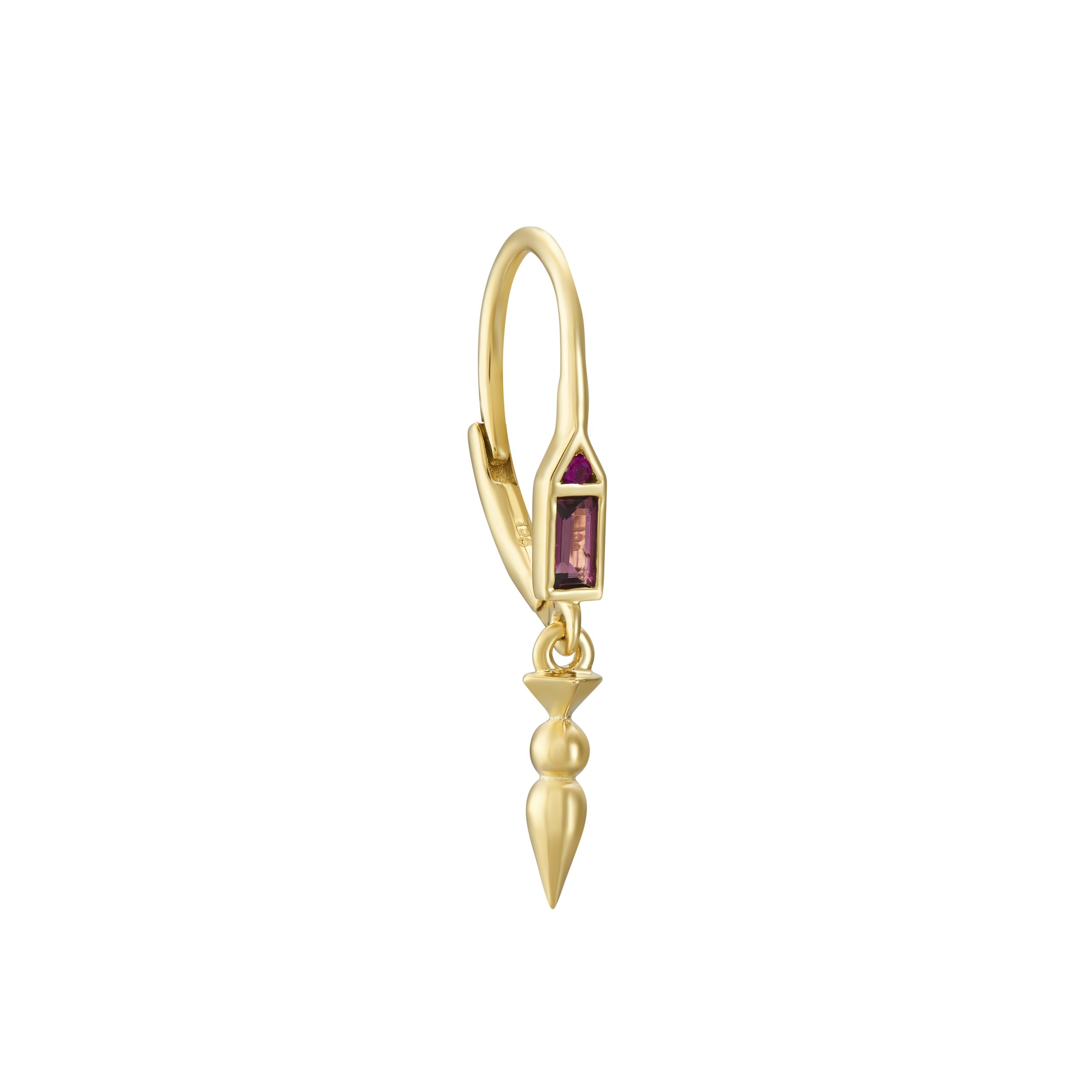 Ruby & Pink Tourmaline Mini AZ Honey Hook Earrings