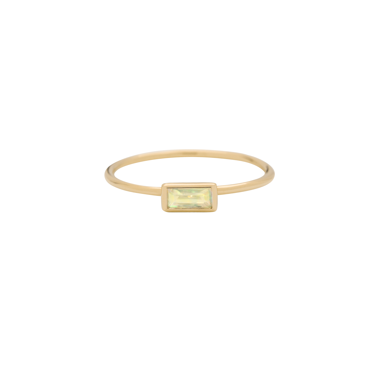 Information  Name Horizontal Baguette Gemstone Stacking Ring-opal