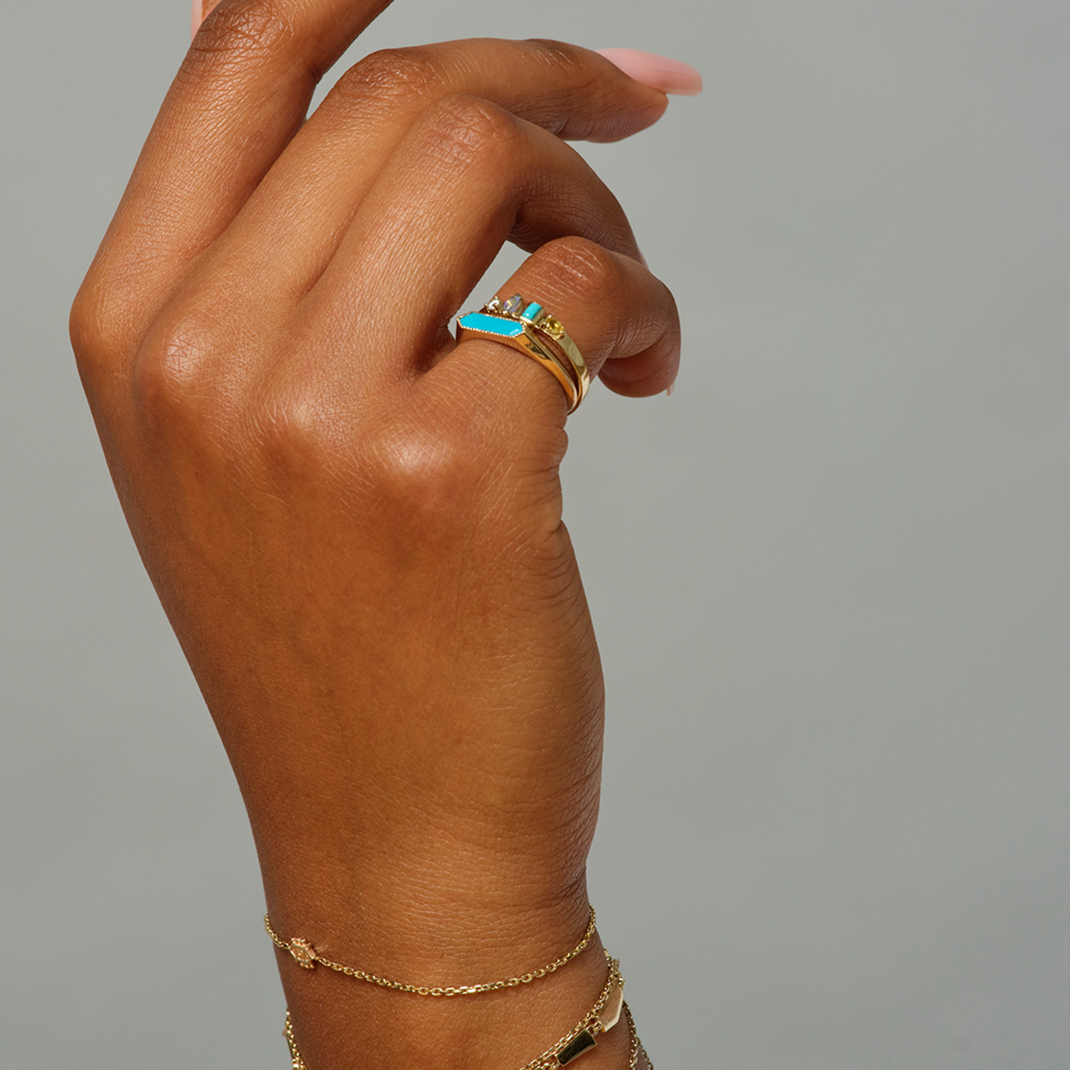 Astra Hexa Turquoise Pinky Ring – metier by tomfoolery