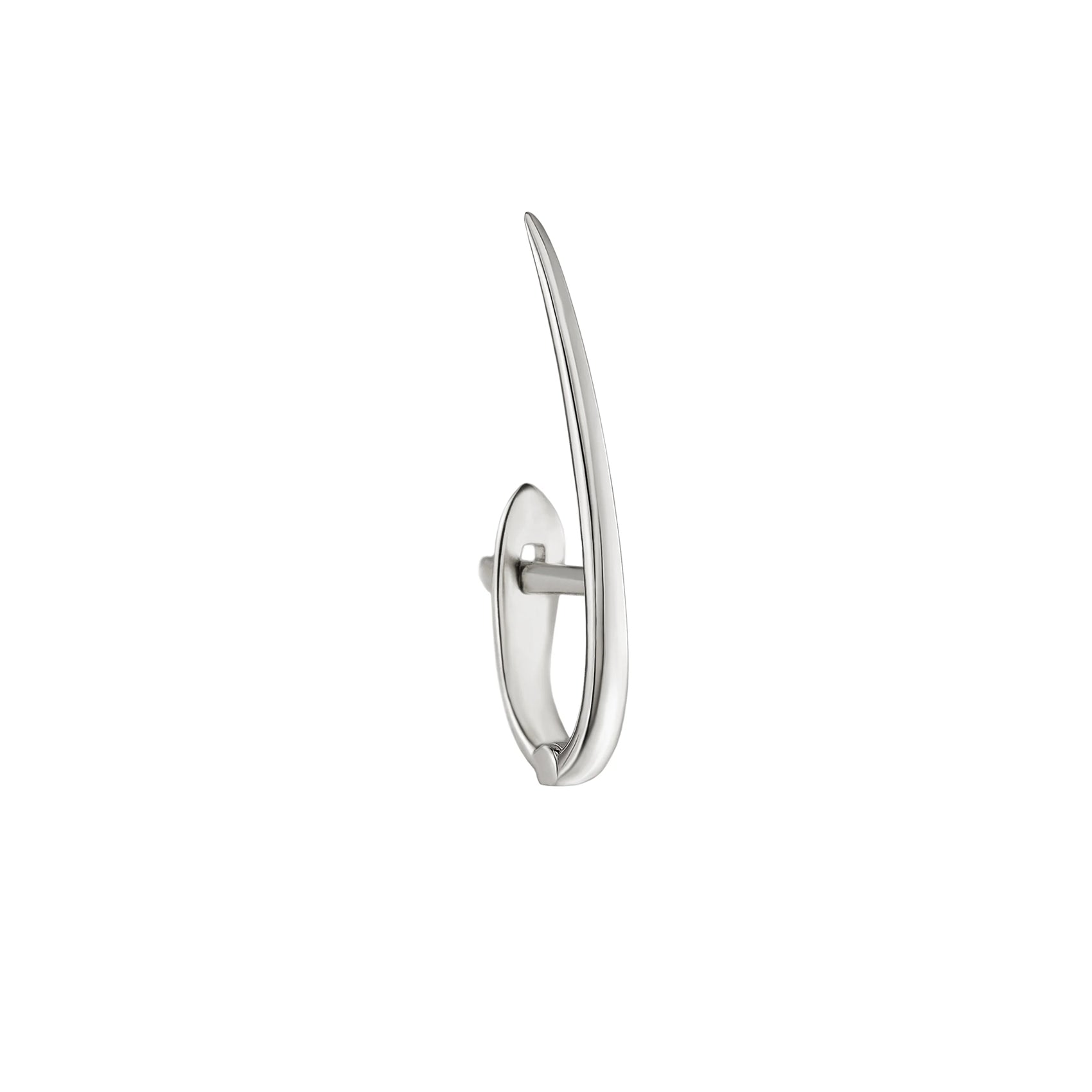 White Gold Long Skinny Point Huggies