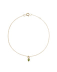 Diamond Cut Bracelet & Pear Green Tourmaline Plaque