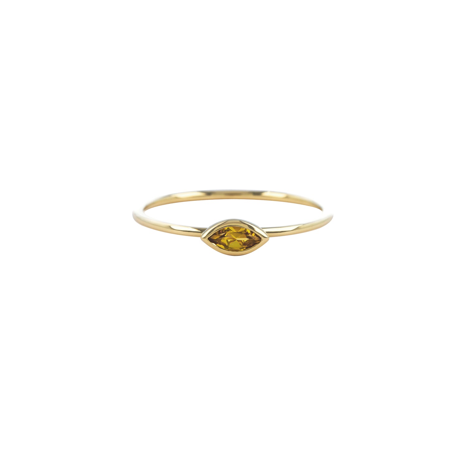 METIER BY TOMFOOLERY HORIZONTAL MARQUISE STACKING RING- CITRINE