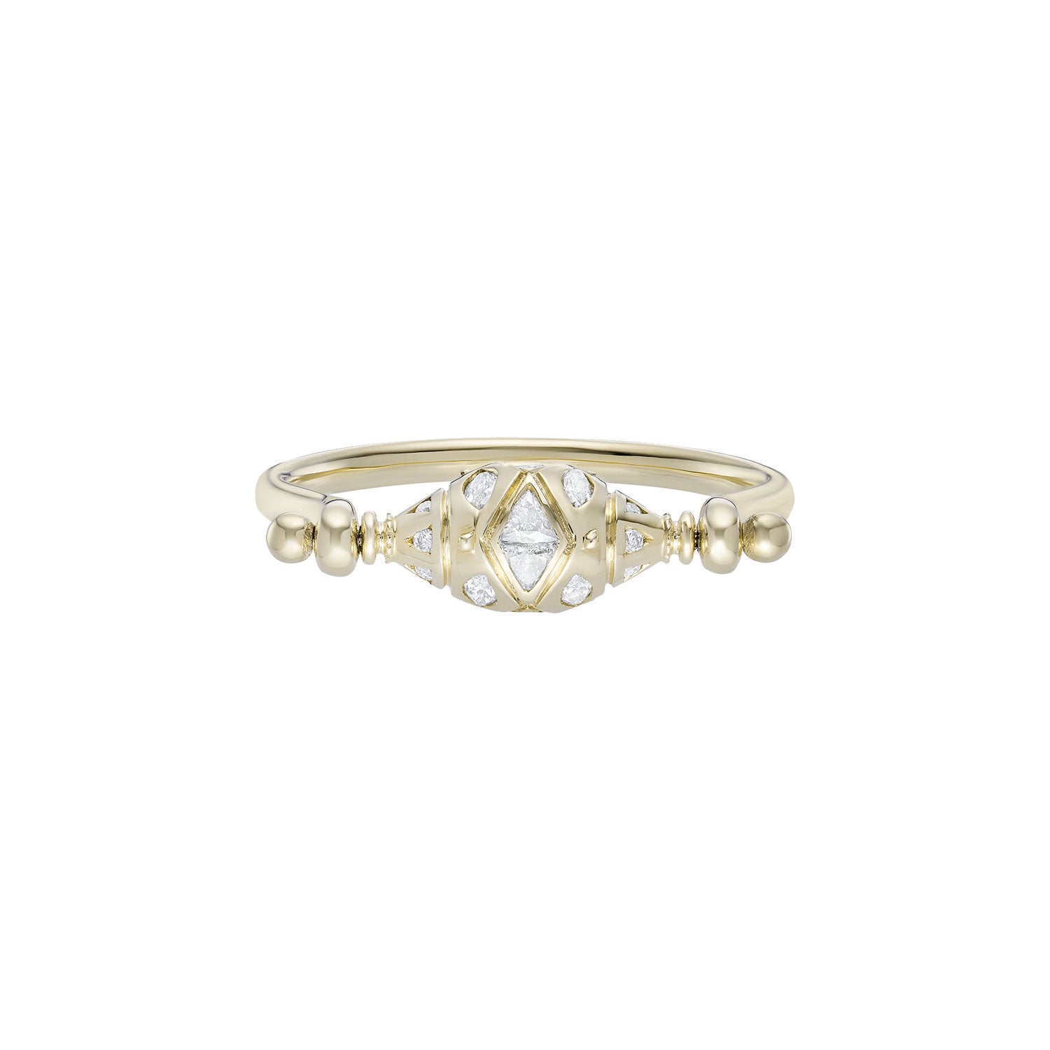 Ojo Mudra AZ Diamond Spinner Ring forward facing