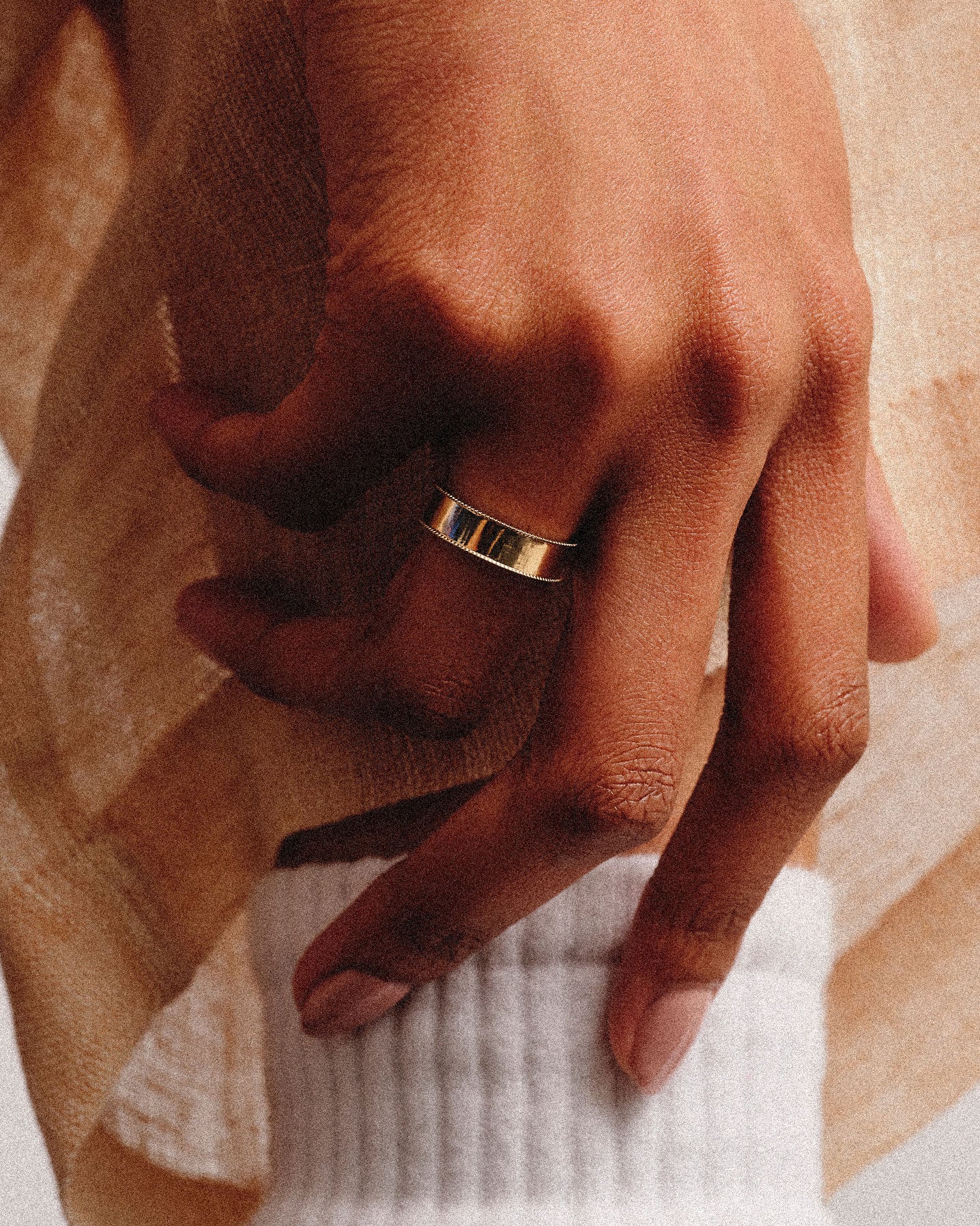 Dala Wide Milgrain Edged Band