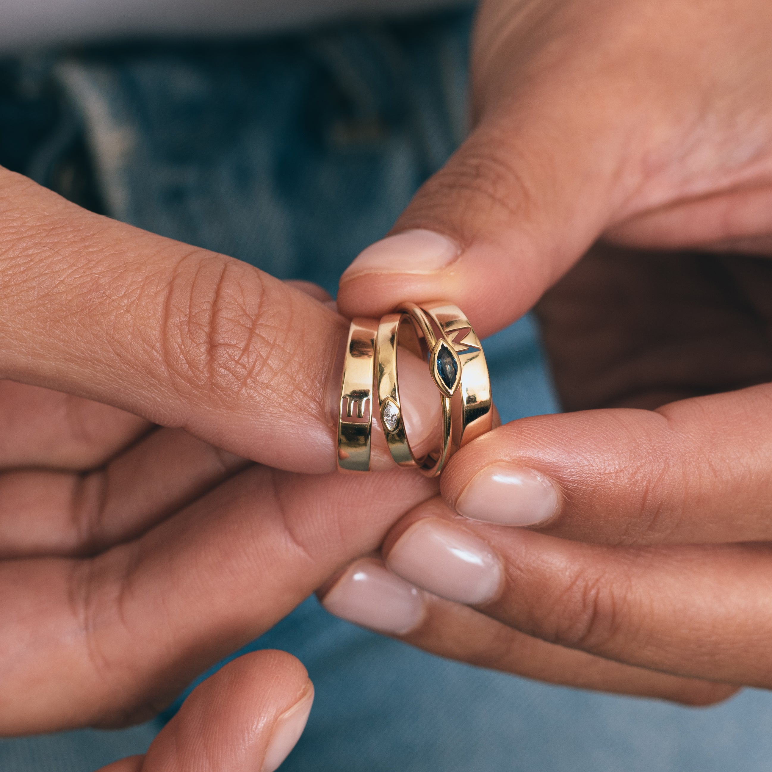 Diamond Flat Stacking Bands – metier by tomfoolery1