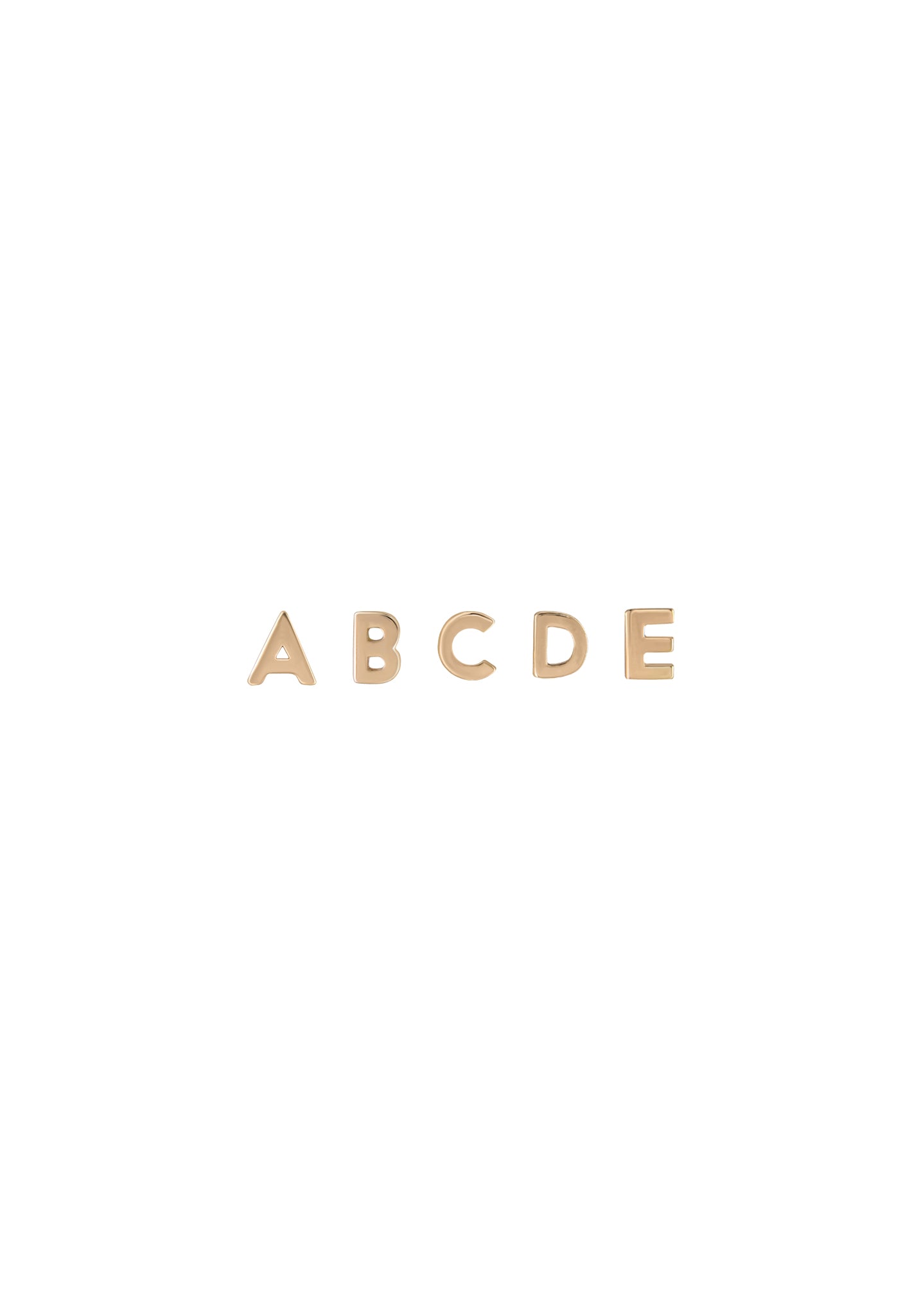 metier by tomfoolery: 9ct yellow gold mini initial studs group shot