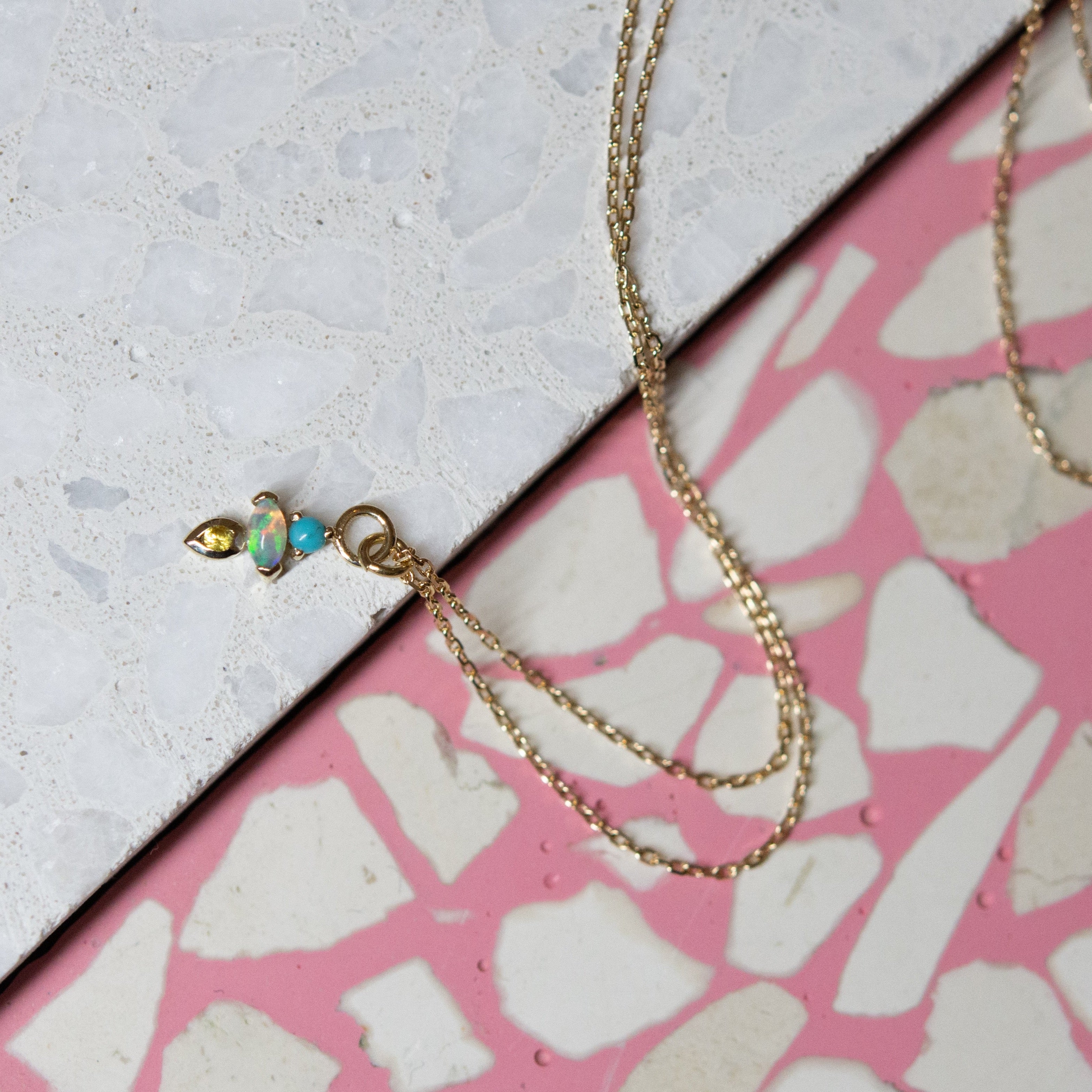 Metier 1pm gemstone pendant necklace still life