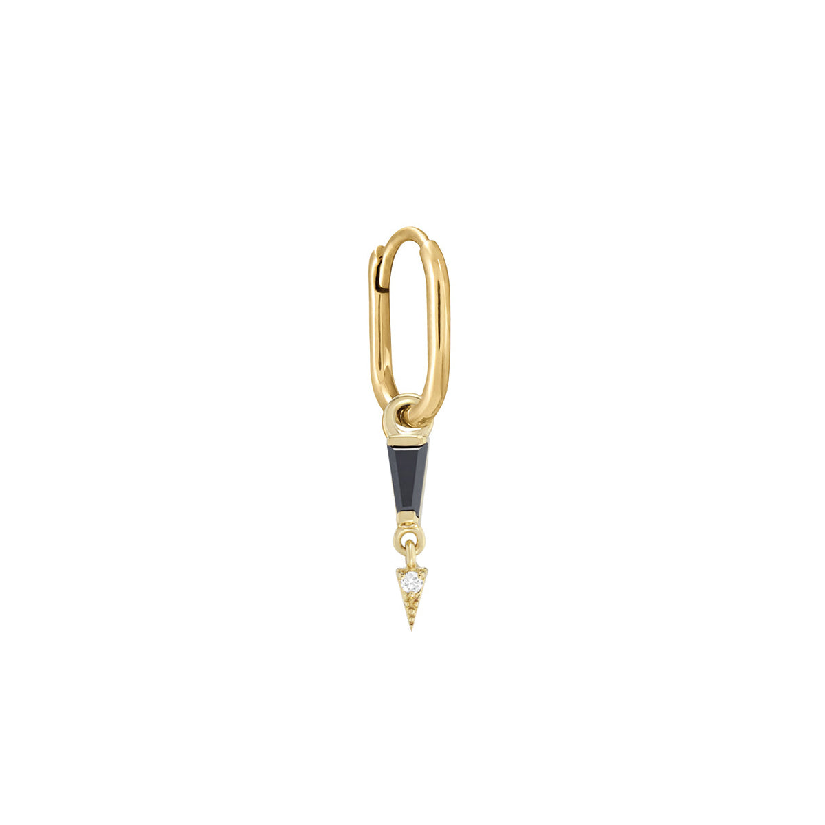 Black Diamond Date Tapered Baguette Clicker Hoop