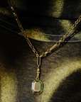 Moonstone, Emerald and Tourmaline Tableau Octagon Pendant