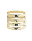 Blue Sapphire Flat Stacking Bands