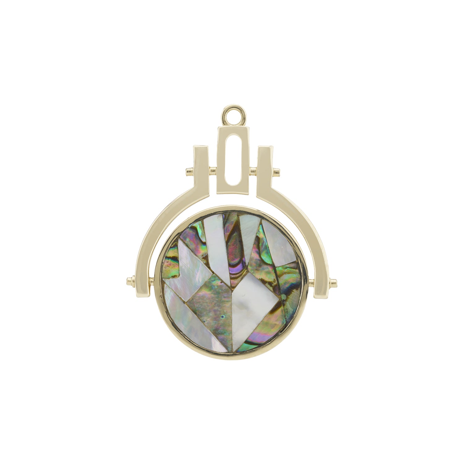 metier by tomfoolery: Mother Of Pearl Spinner Mosaic Pendant