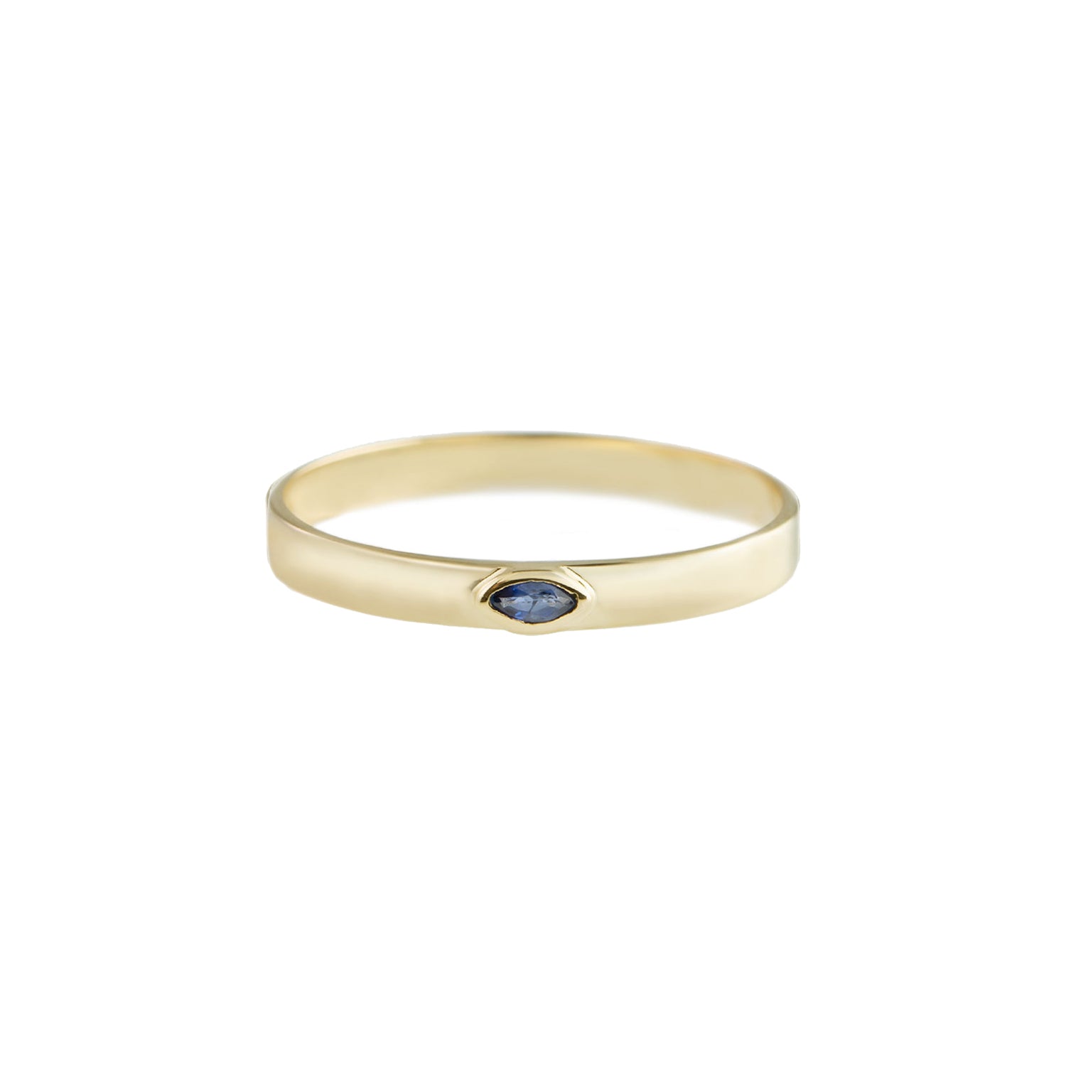 Blue Sapphire Flat Stacking Bands