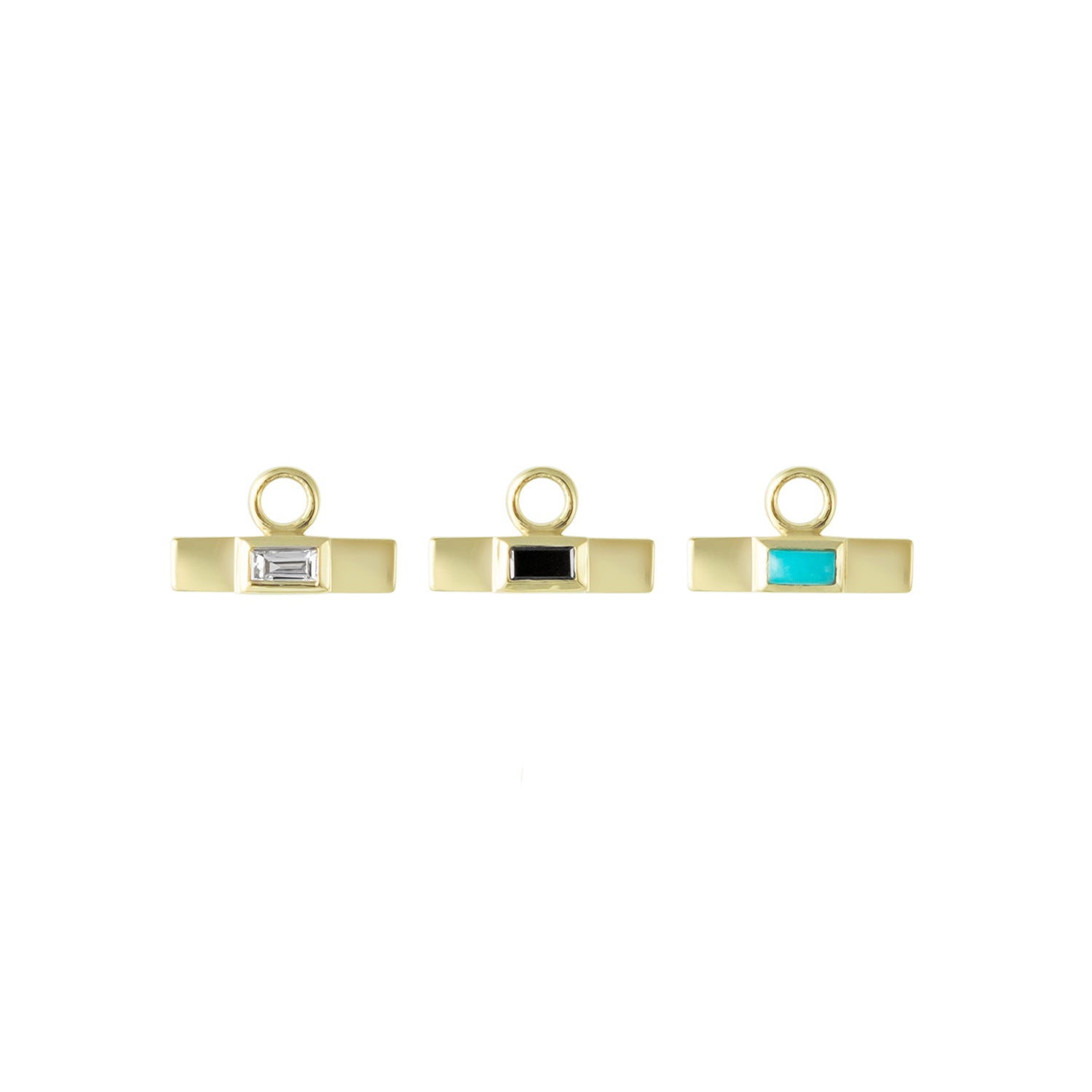 metier by tomfoolery: Baguette Gemstone T Bar Plaques