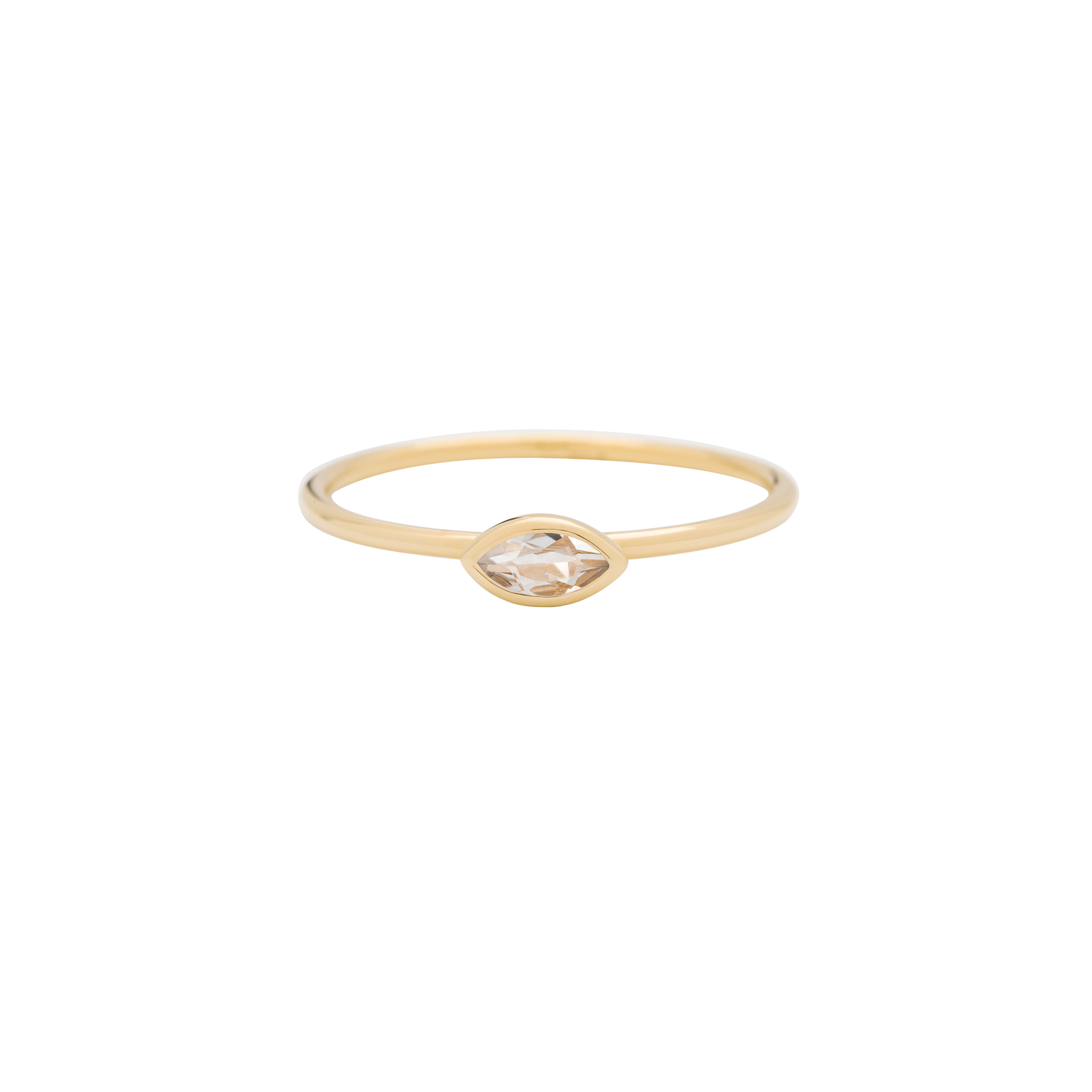 Horizontal Marquise Gemstone Stacking Ring