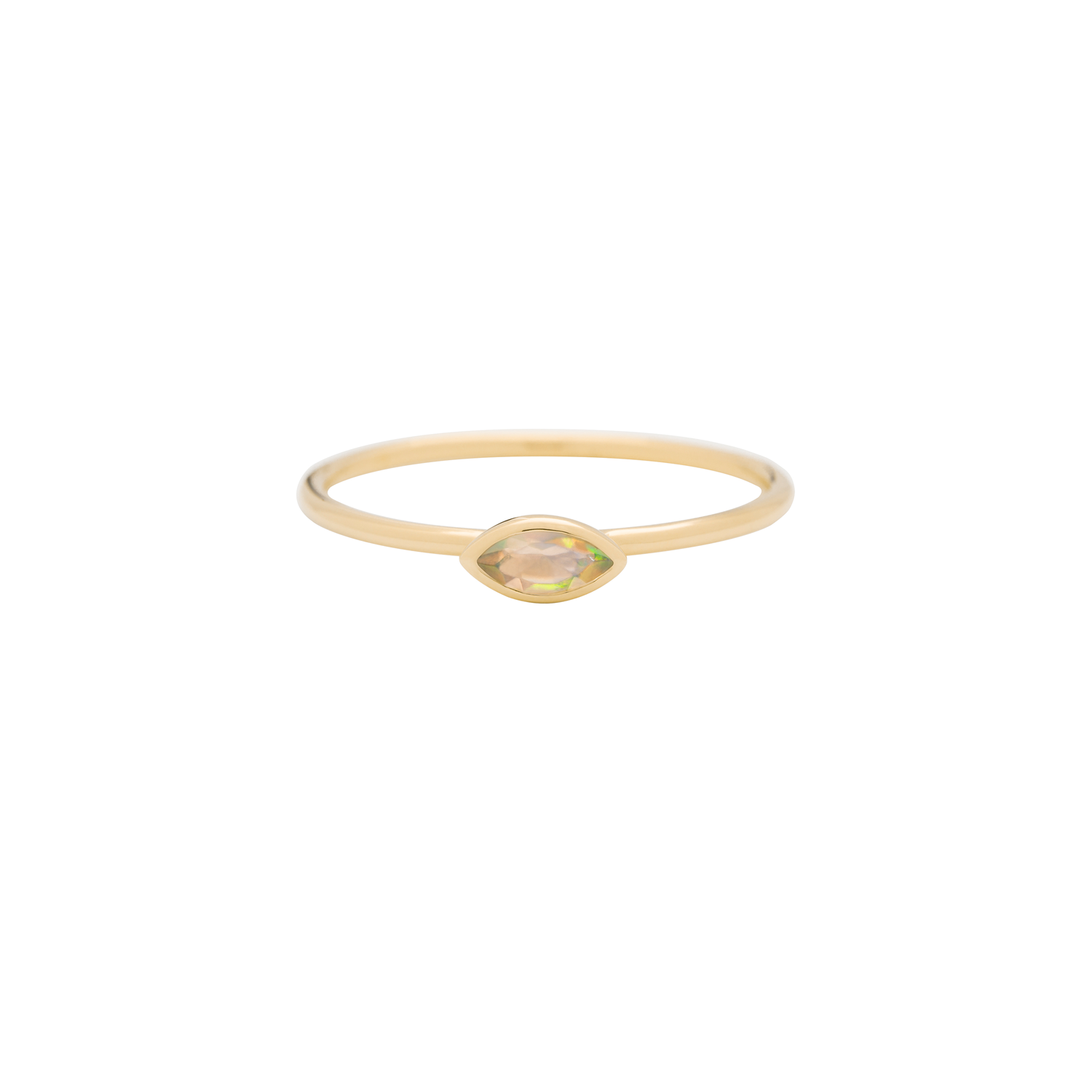 Horizontal Marquise Gemstone Stacking Ring