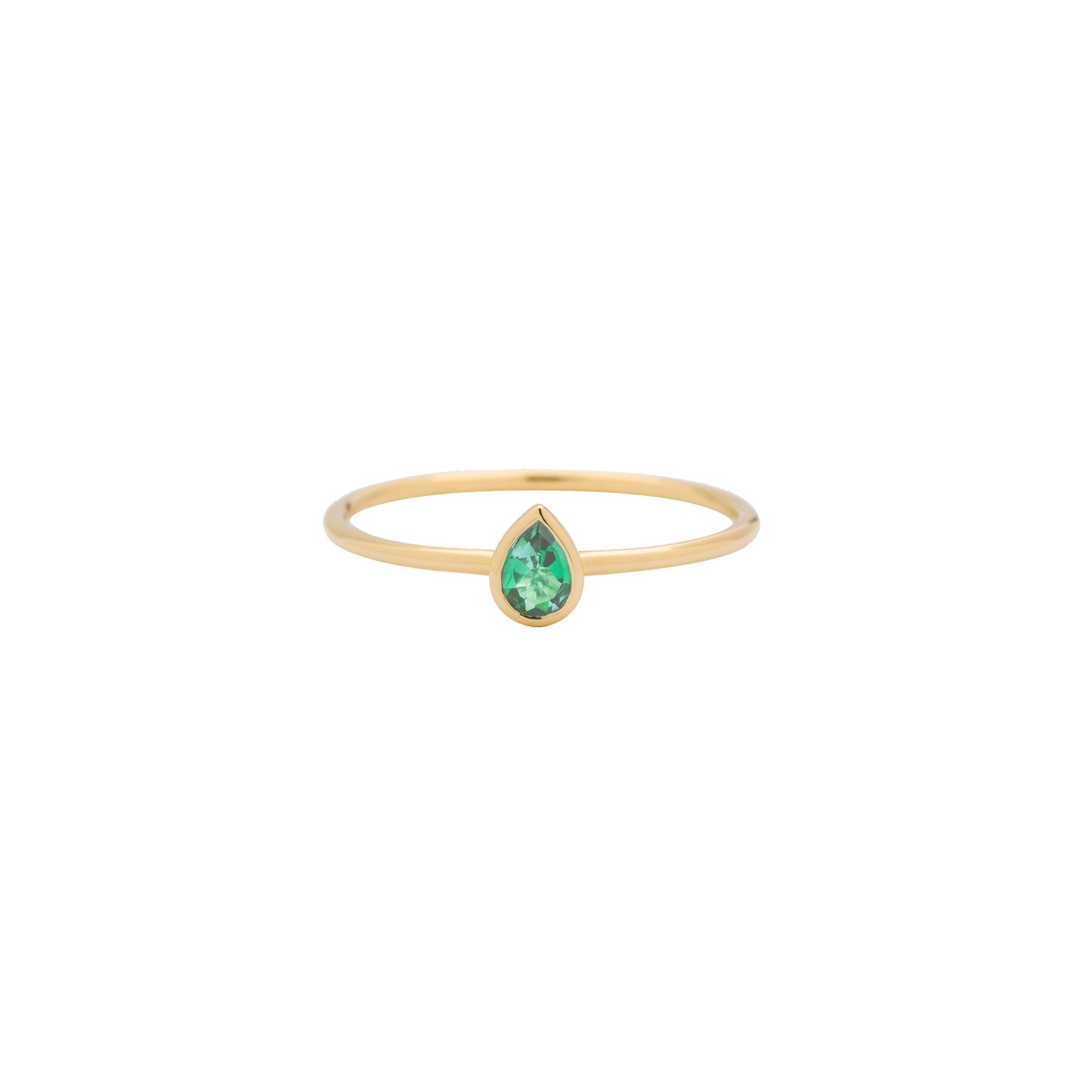 metier by tomfoolery pear stacking ring emerald