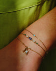 Multi Gemstone Claw Set Bracelet Tanzanite, Opal & Emerald