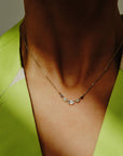 Multi Gemstone Claw Set Necklace Moonstone, Blue Opal & Black Diamond
