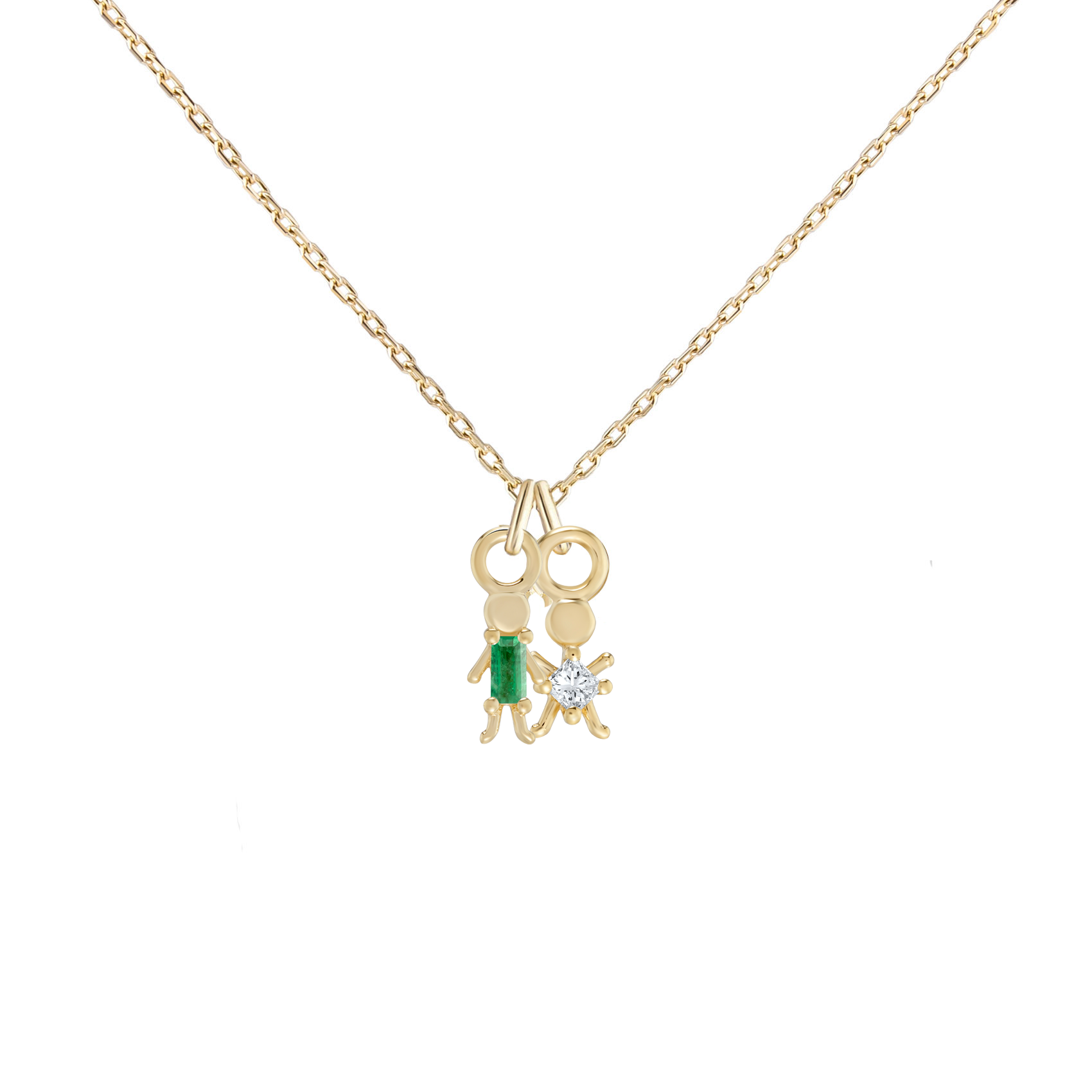 Emerald & Diamond Mini Moi Pendant