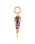 Métier by tomfoolery Gemstone Long Point Rhombus Plaques. Solid 9ct Yellow Gold. Rubies. 