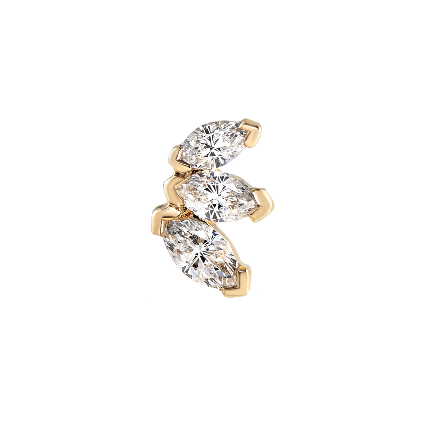 Metier by tomfoolery Dala Details Marquise Diamond Stud 9ct Yellow Gold