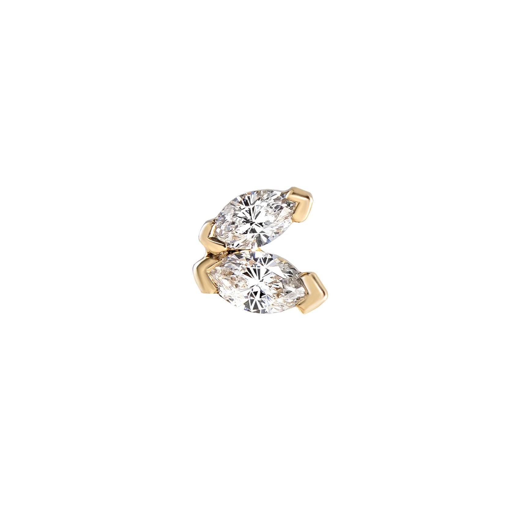 Metier by tomfoolery Dala Details Marquise Diamond Stud 9ct Yellow Gold