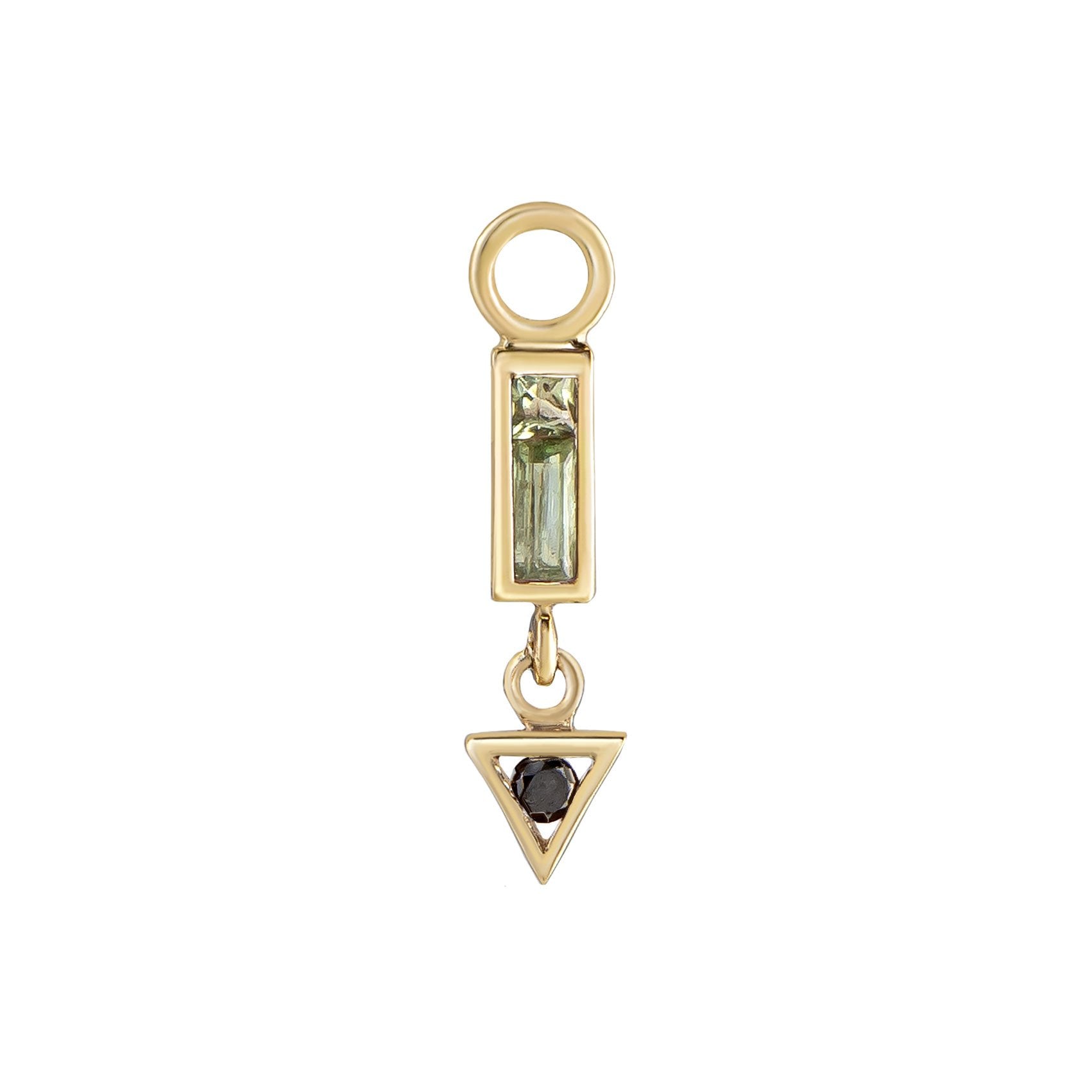 Metier by tomfoolery Mini Az 2.1 Plaque in Black Diamond and Green Tourmaline. 