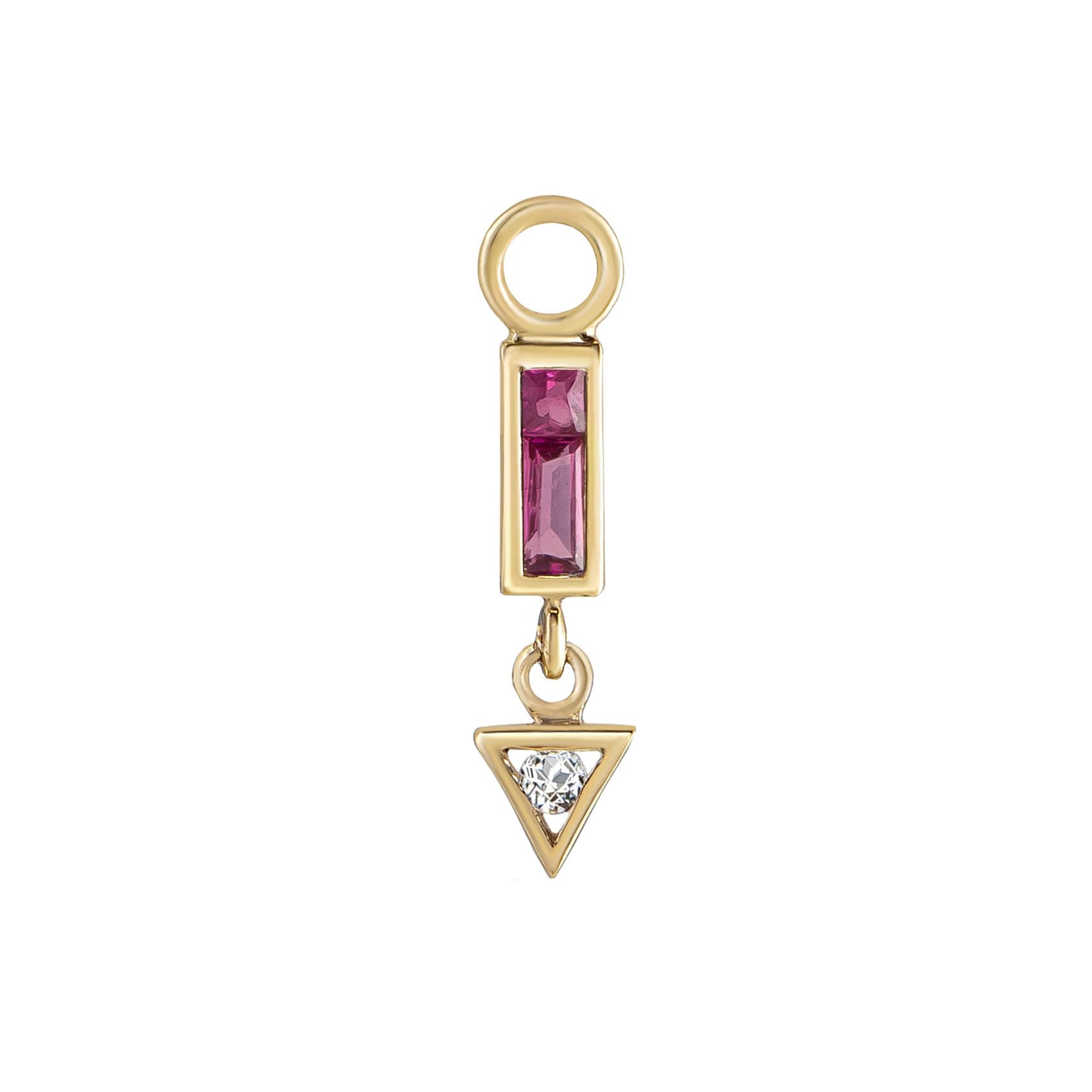 Metier by tomfoolery Mini Az 2.1 Plaque in White Diamond and Ruby.