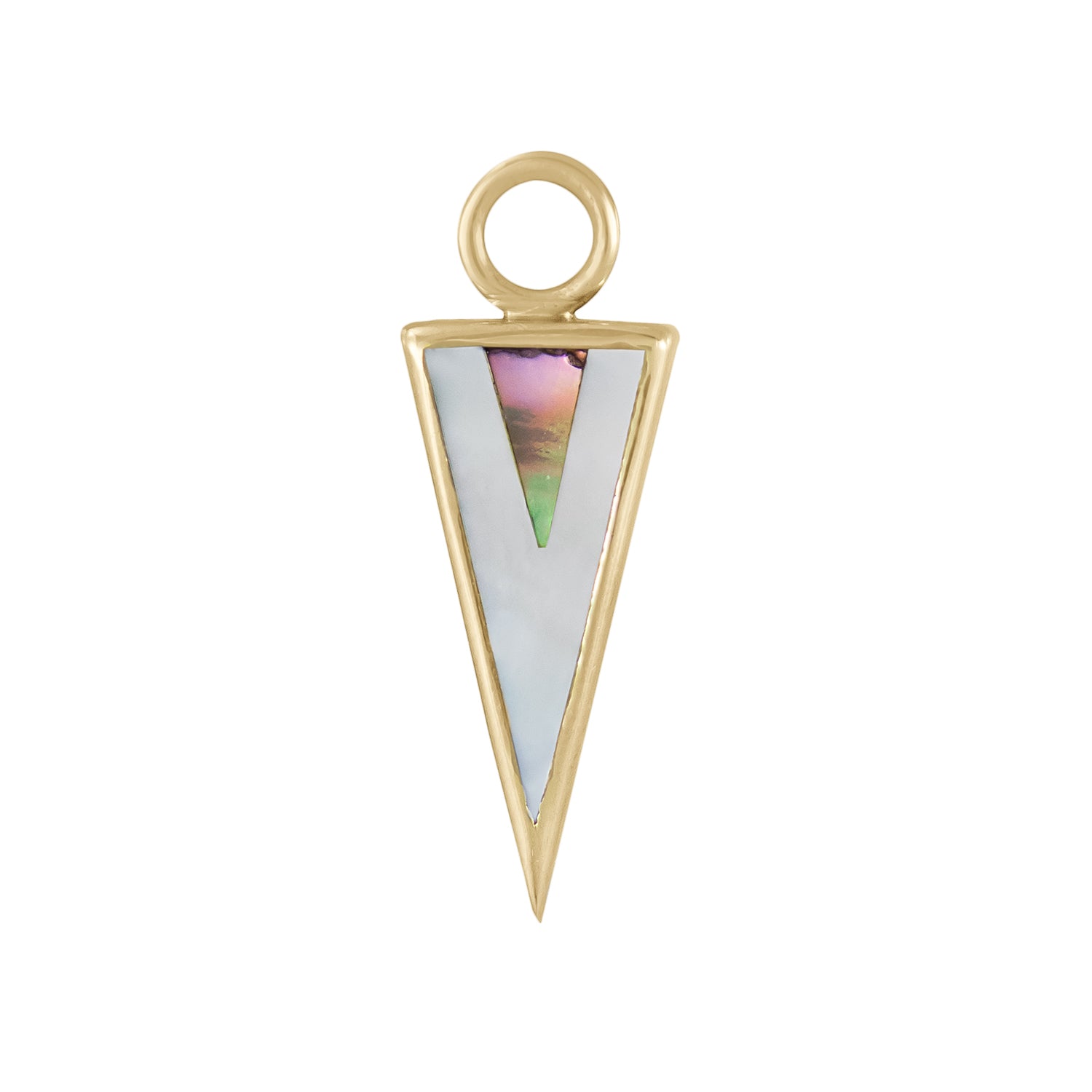 Métier by tomfoolery large mother of pearl and abalone point plaque. 9ct Yellow Gold.