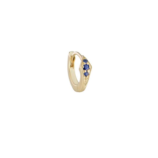 Métier by tomfoolery Petite Point Gemstone Huggie Blue Sapphire