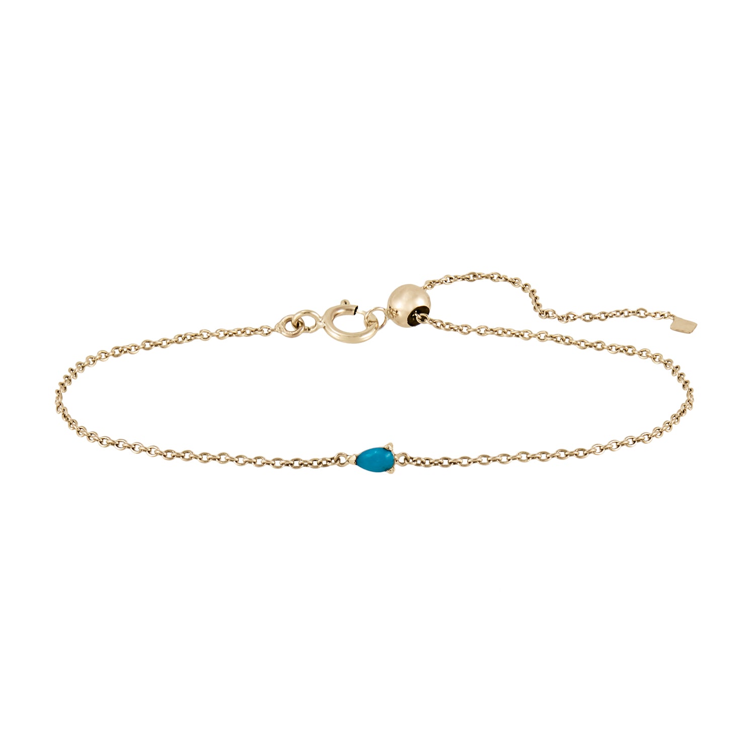Métier by tomfoolery Pear Gemstone Adjustable Bracelet Turquoise