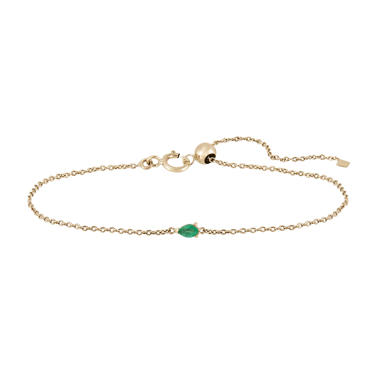 Métier by tomfoolery Pear Gemstone Adjustable Bracelet Emerald