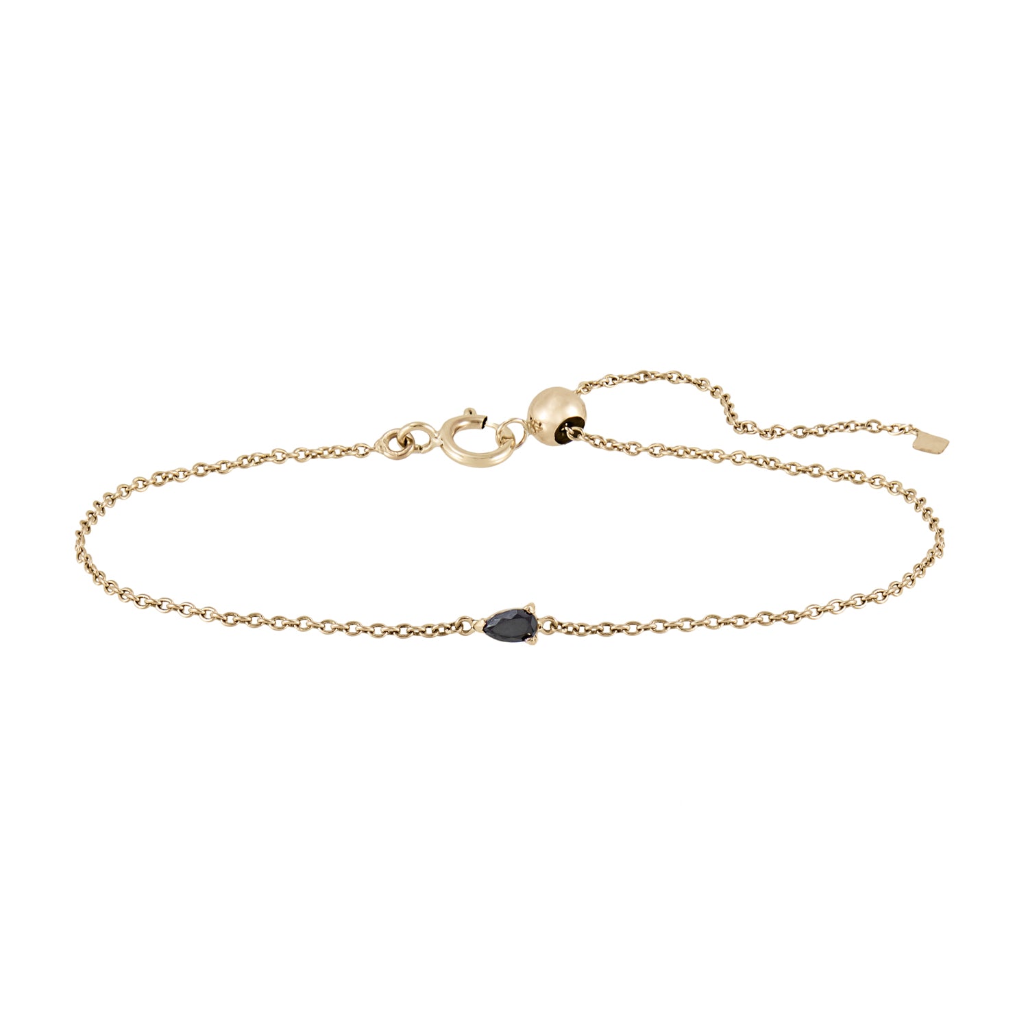 Métier by tomfoolery Pear Gemstone Adjustable Bracelet Black Diamond