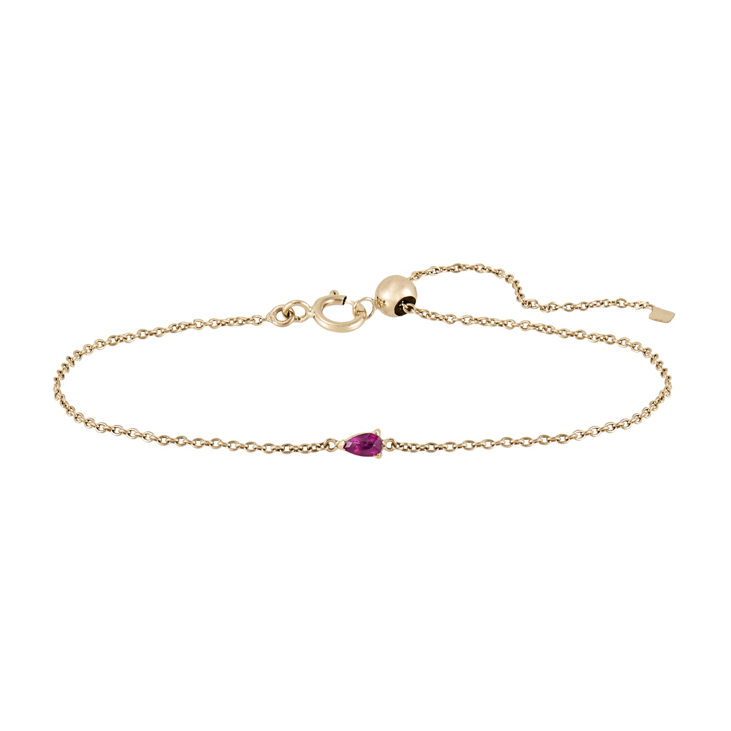 Métier by tomfoolery Pear Gemstone Adjustable Bracelet Ruby
