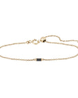 Metier by tomfoolery 9ct Yellow gold Baguette Gemstone Adjustable Bracelet Black Diamond