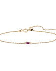 Metier by tomfoolery 9ct Yellow gold Baguette Gemstone Adjustable Bracelet Ruby