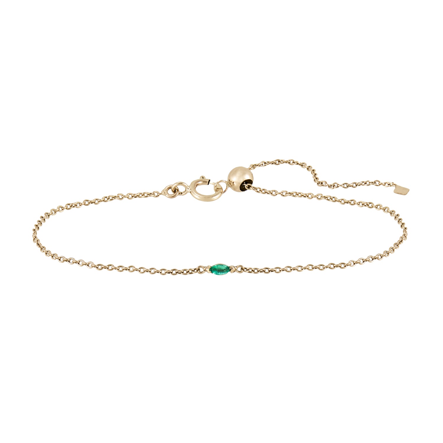 Métier by tomfoolery Marquise Emerald Adjustable Bracelet