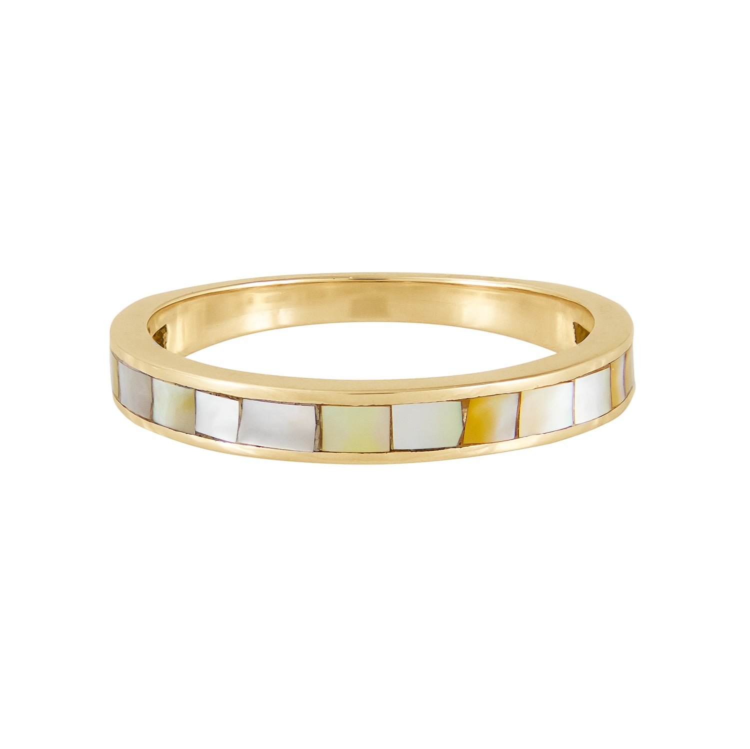 metier by tomfoolery: Slim Mother Of Pearl Ring 9ct yellow gold