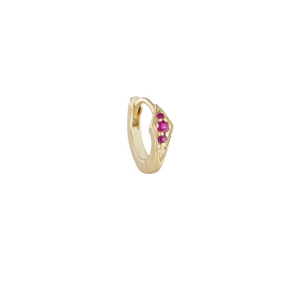 Métier by tomfoolery Petite Point Gemstone Huggie Ruby