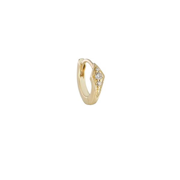 Métier by tomfoolery Petite Point Gemstone Huggie White Diamond